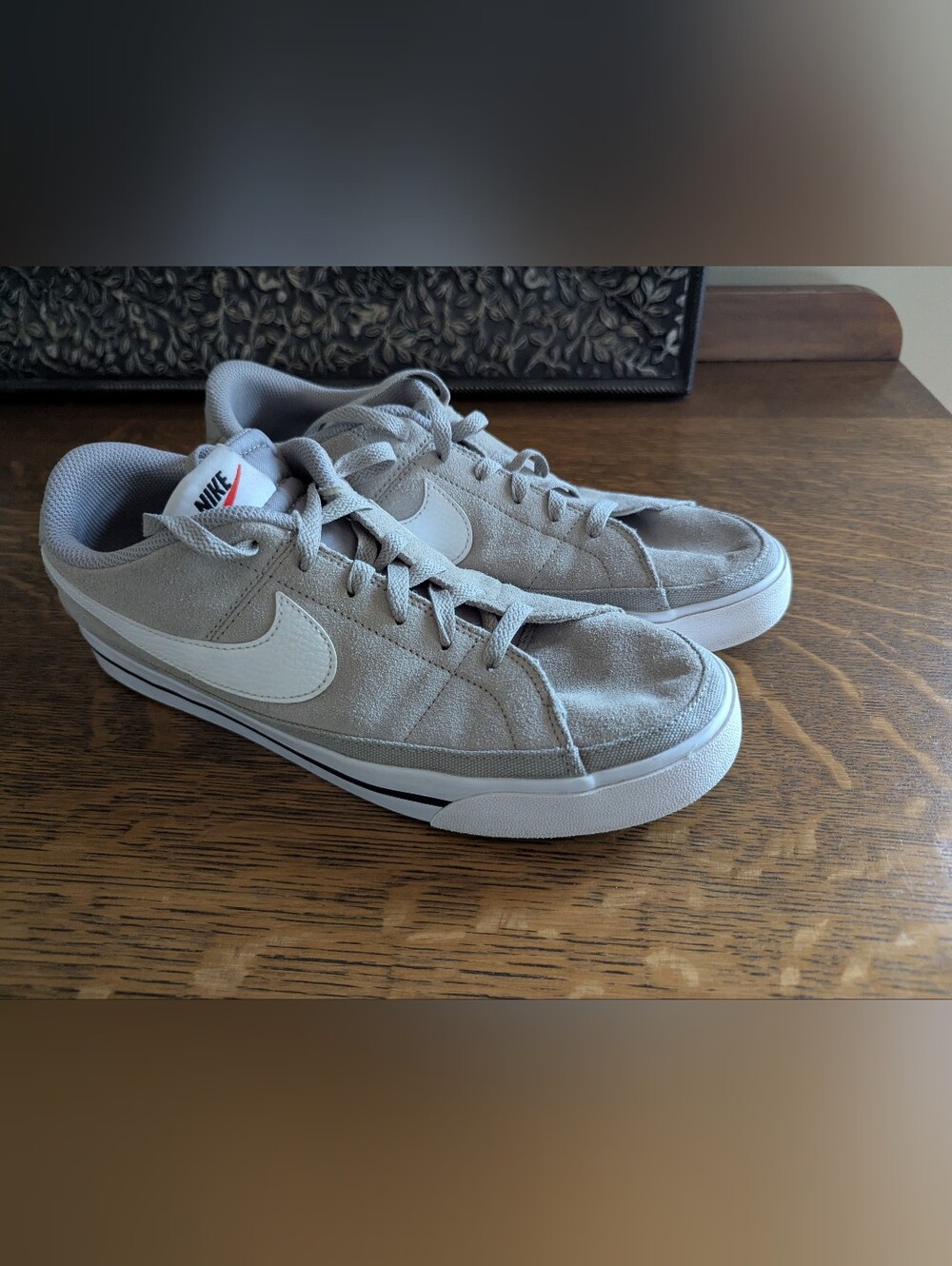 Mens Nike Court Legacy Suede gray  Sneakers Shoes 9.5